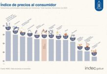 La inflación de noviembre se aceleró al 2,5% por la suba de tarifas, nafta y carne