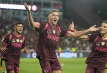 Lanús venció a Flamengo 1-0 en la ida de la Recopa Sudamericana